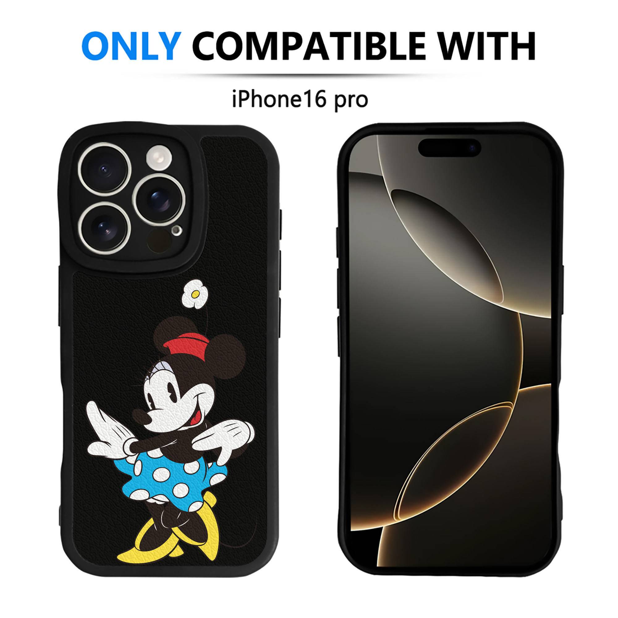 （画像用） ミッキーマウス Mickey Mouse 【iPhone 16シリーズ対応】シリコンスマホケース（レザー調） 材質：シリコン